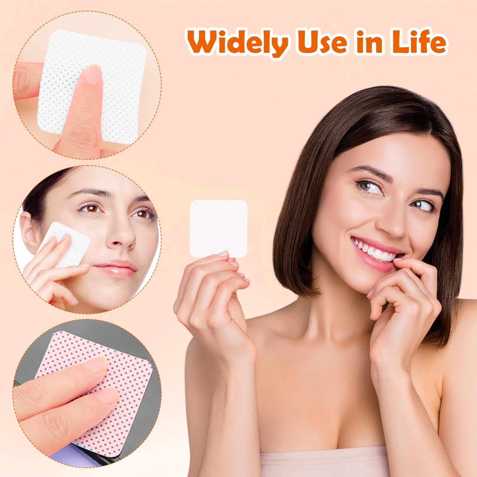 1080 + 3 Pcs Lint Free Nail Wipes Kit, Disposable Polish Pink+white
