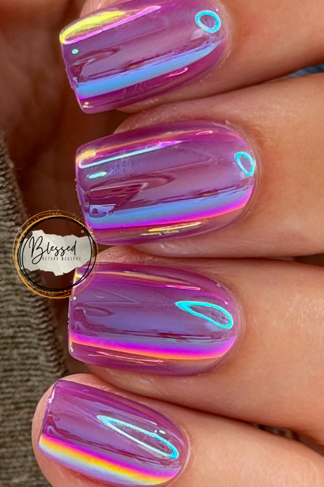 Red Aspen Press On Nails- Regal Rumer Short Squoval Acrylic Purple