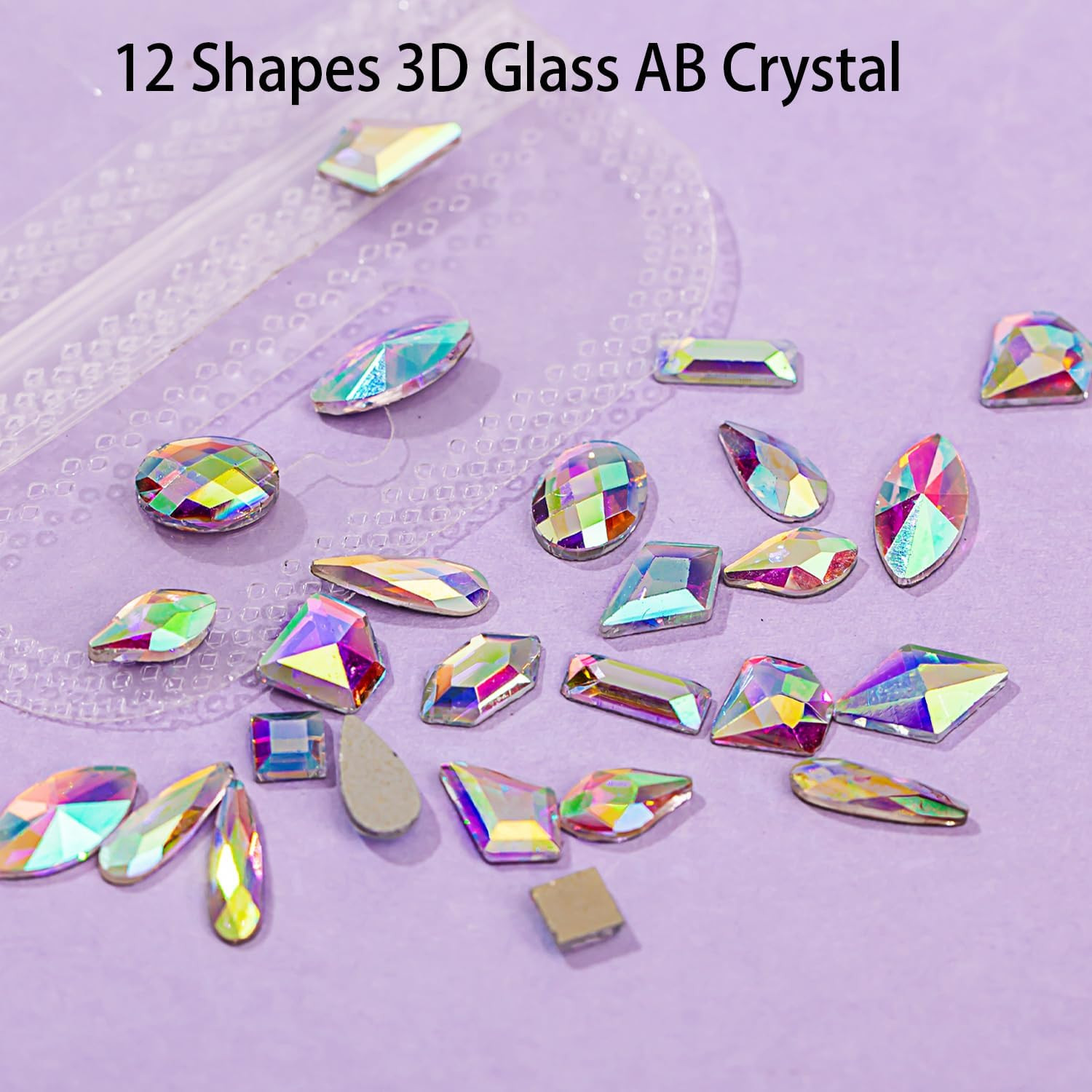 8000Pcs Nail Gems and Rhinestones for Nails Art, 240 Shaped Glass AB Crystals Na