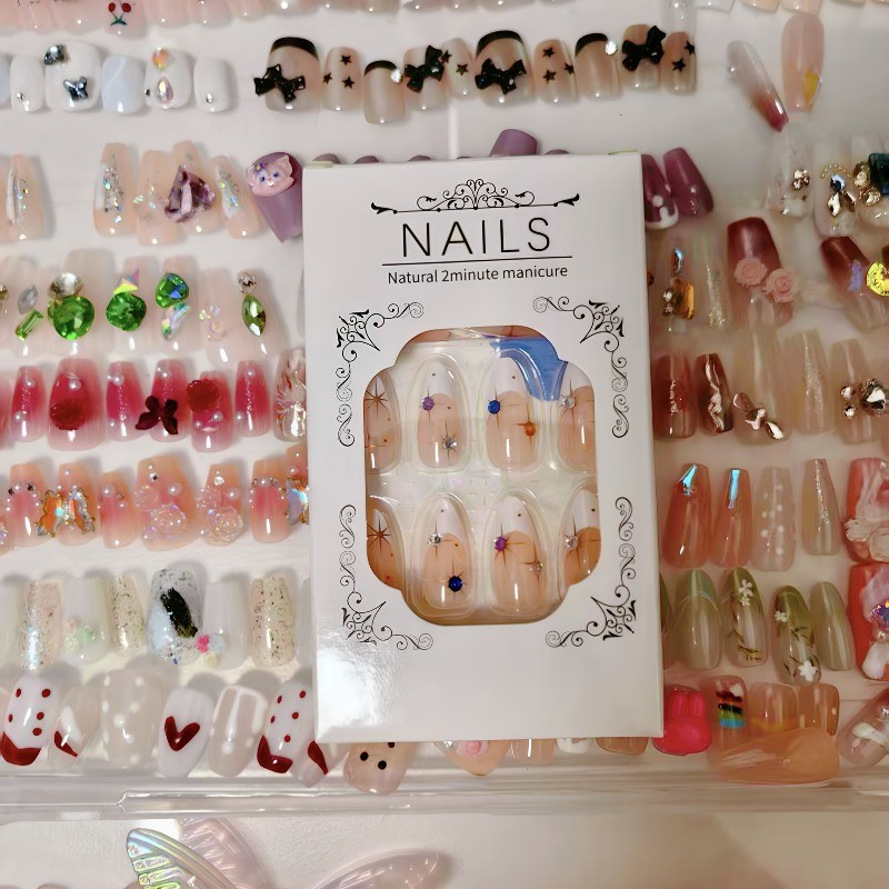 96 Random Nail Styles with Patterns Suitable for Daily Wear, Fake Nail Art