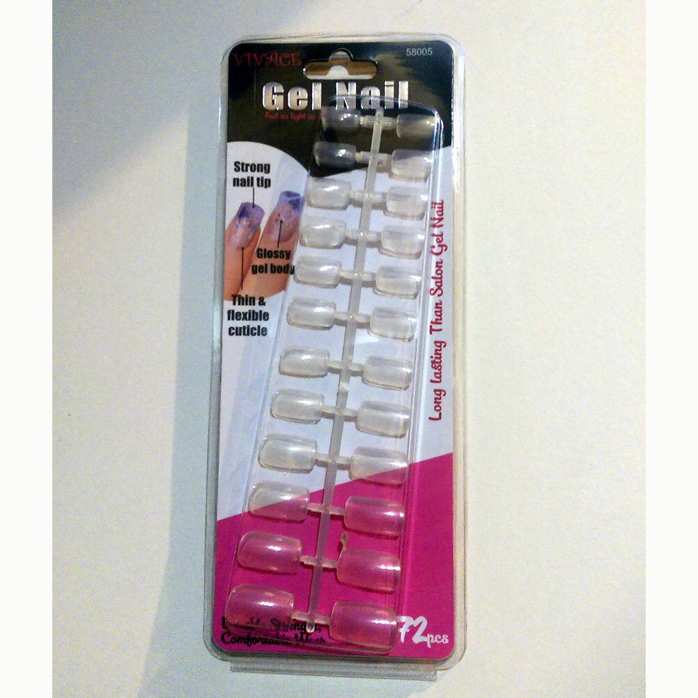 864 pcs Vivace Gel Nails Clear False Fake Full Nail Tip LOT OF 12 PACK NEW
