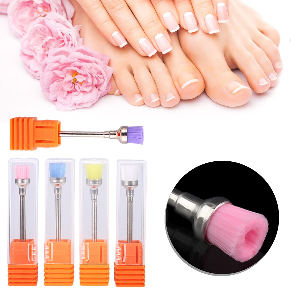 5pcs Nail Polish Grind Drill Clean Brush Head For Electric Nail Drill Machine
