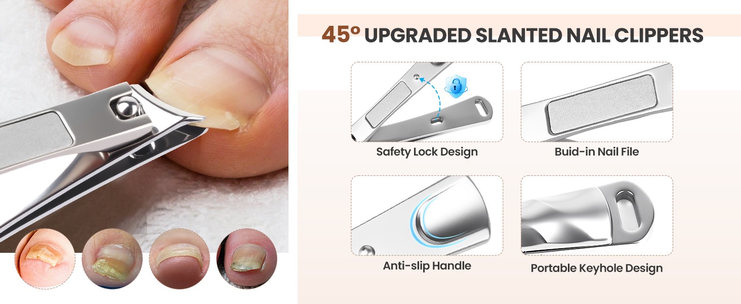 Ingrown Toenail Removal Kit: 8 Pcs Professional Toenail Clippers for Thick