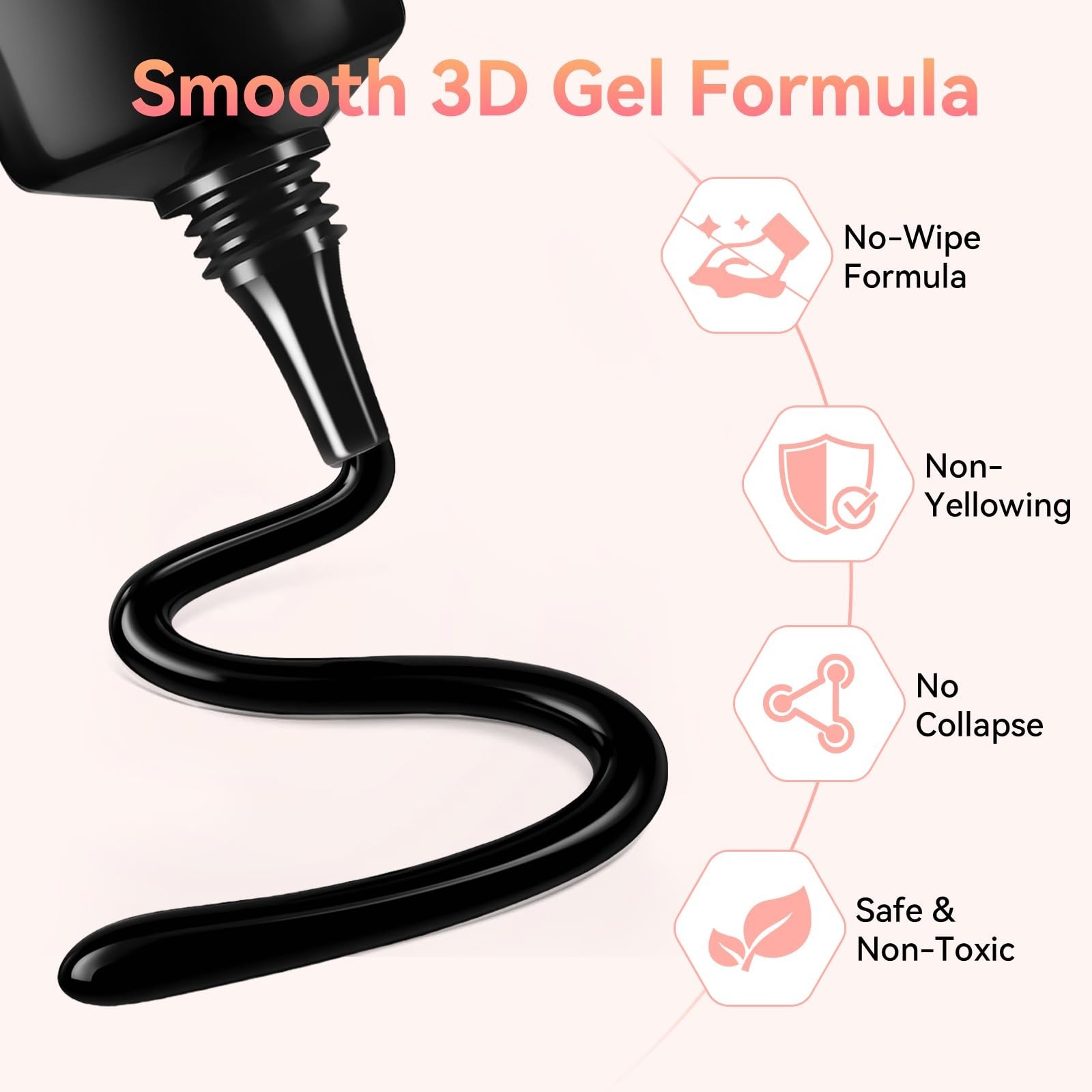 3D Gel Nail Art Sculpting Glue – 15g No Wipe Molding Gel for Rhinestone Decor
