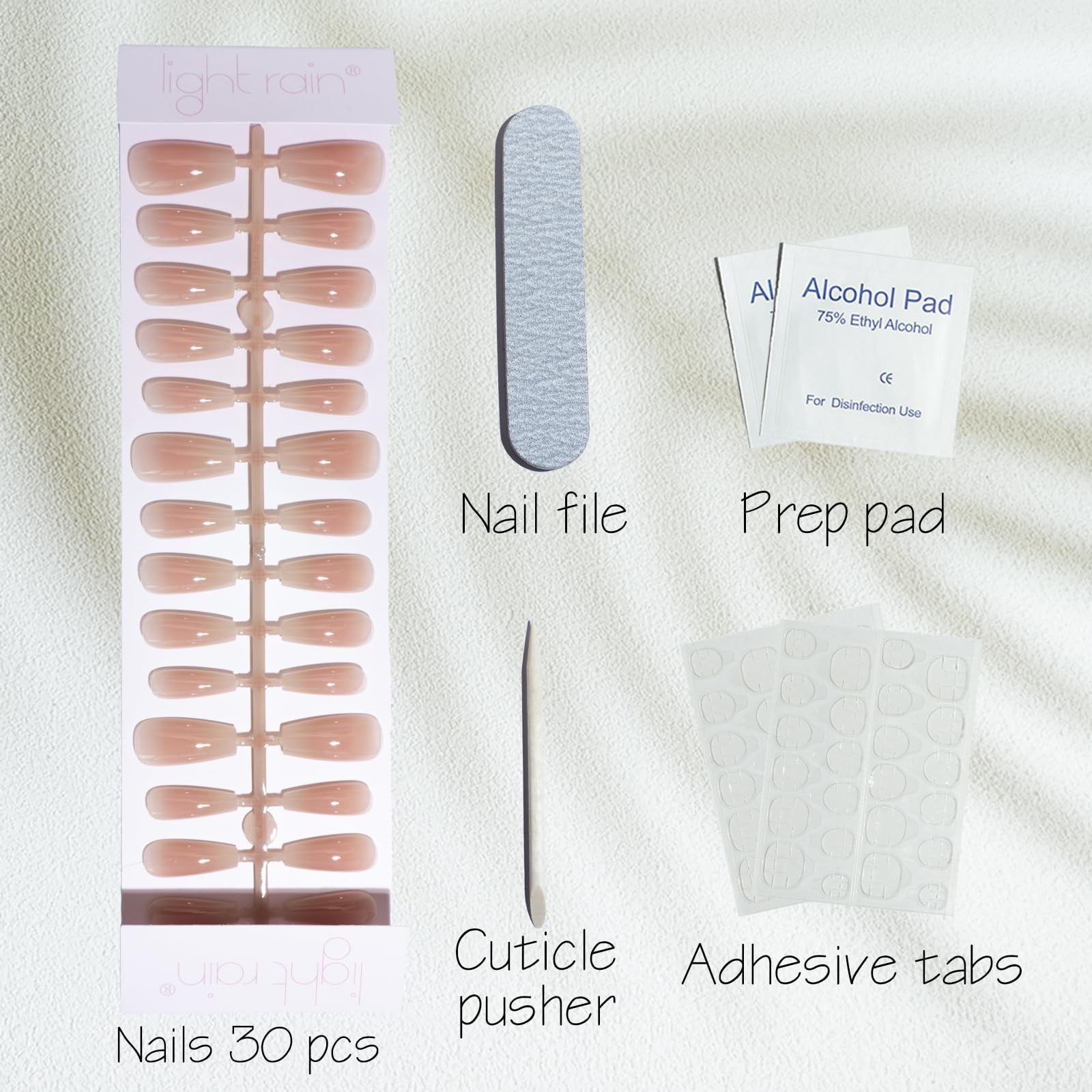 Glossy fake nails – 30 Piece XS S M Sprayed Gel Press on Nails feminine Blush…