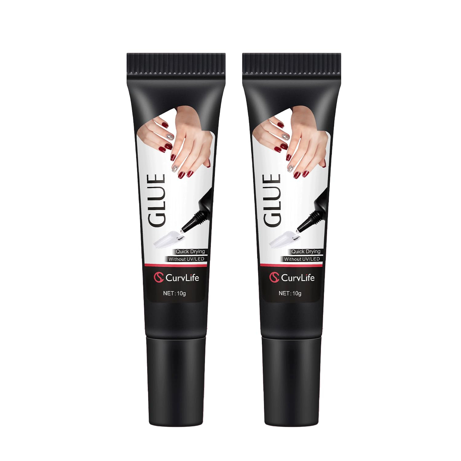 Upgraded Super Strong 10G Semi Solid Nail Glue, 2Pcs Best Soft Gel Nail Glue for