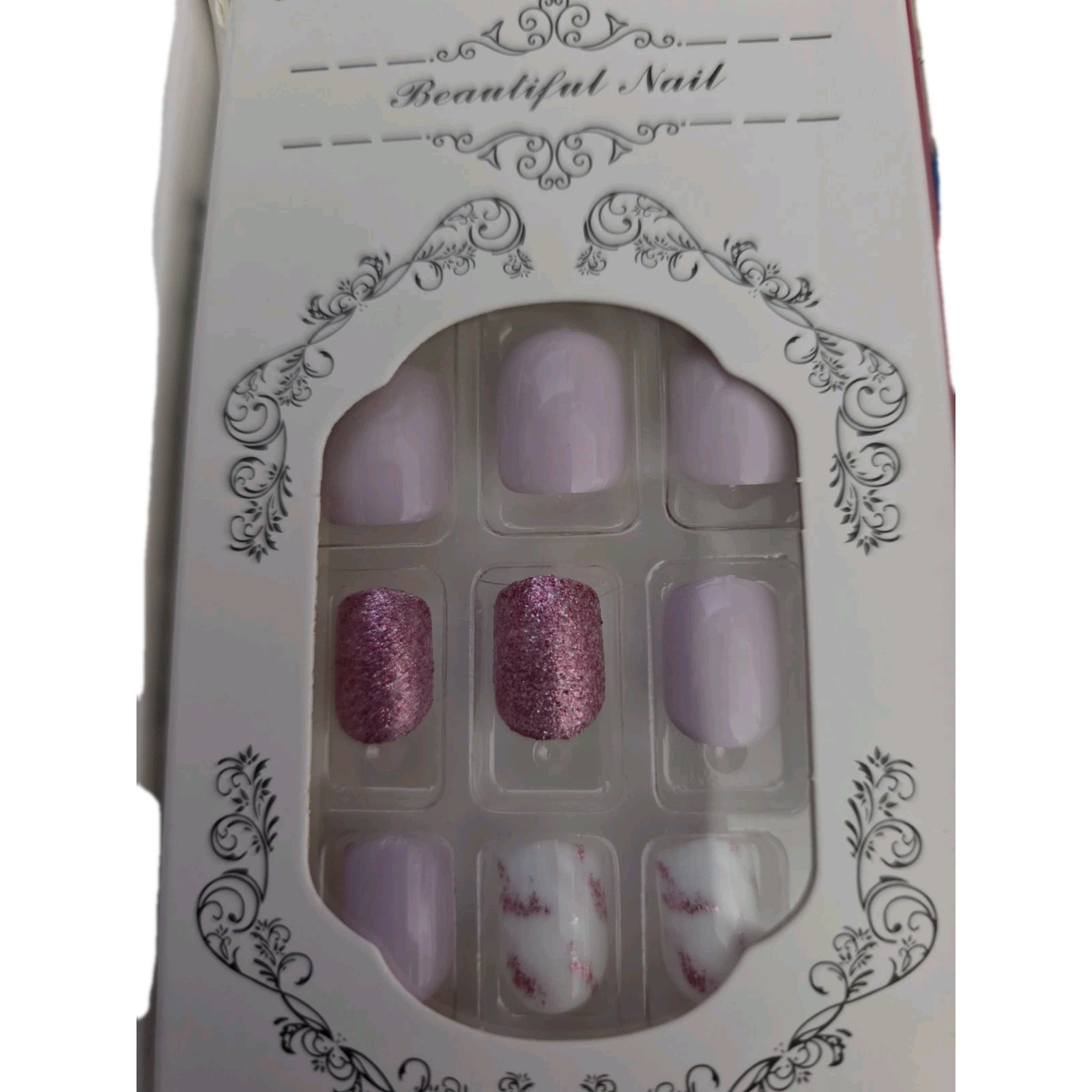 Press On Nails Lot Of 4. French Tip. Sparkly. Random.DIY Nails