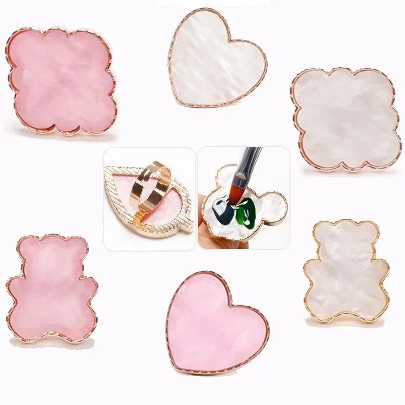 1-Pc Luxury Resin Agate Nail Art Palette ring