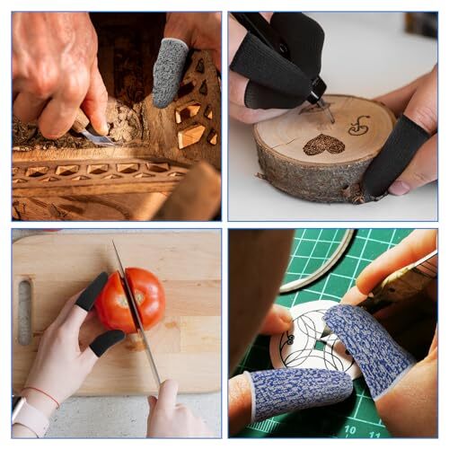 24 Pcs Cut Resistant Finger Cots Protectors Thumb Protectors for Garden Kitchen