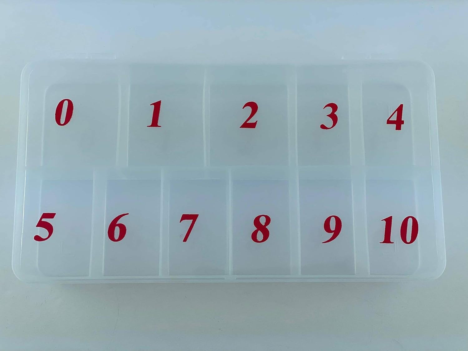 1PC Empty Nail Tip Storage Box Case with 11 Cell Size 0-10 (Plastic)