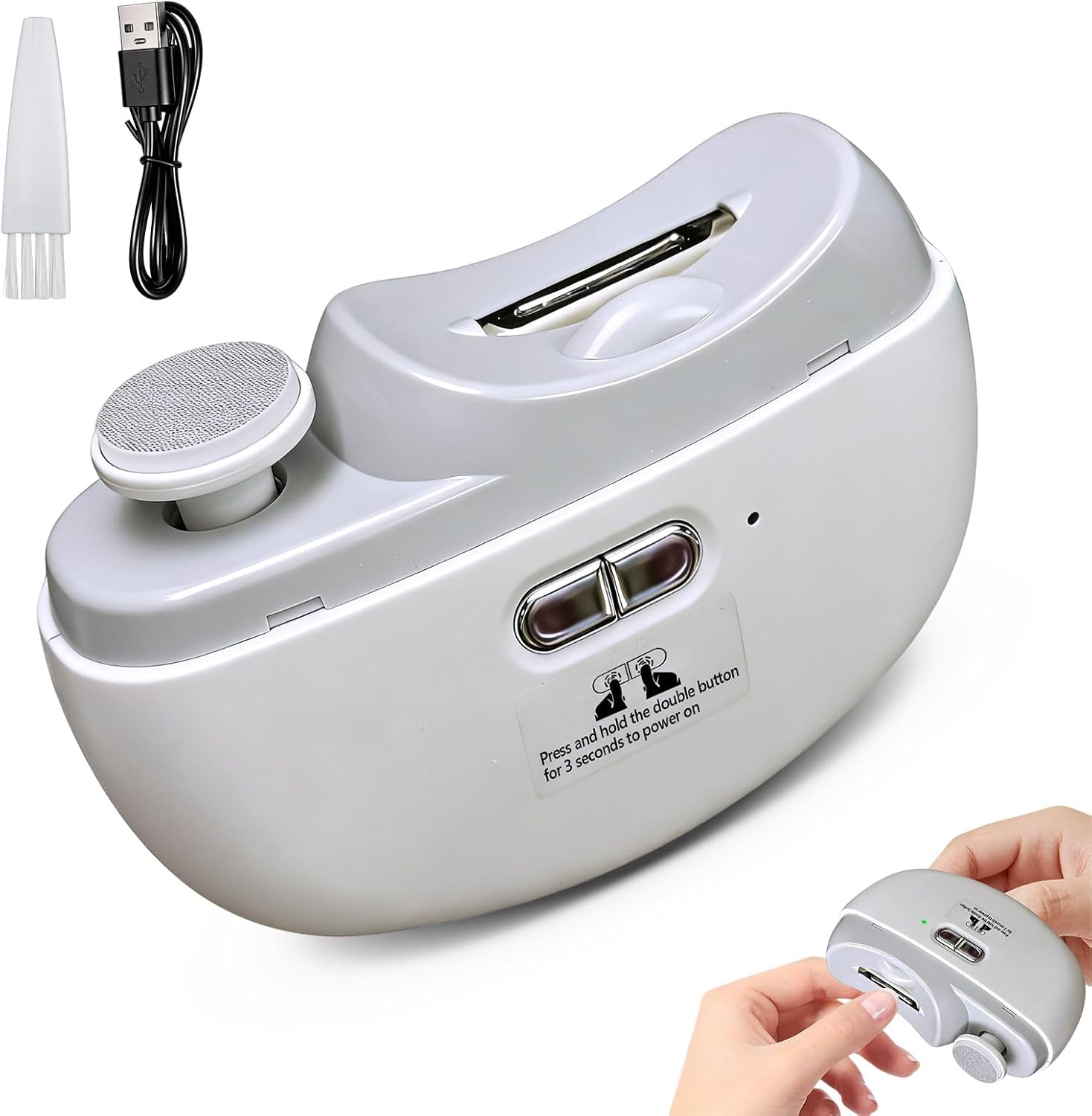 Electric Nail Clipper and Trimmer, 2 in 1 Automatic Nail Grinder with LED Light