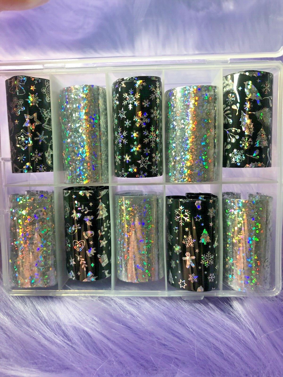 Nail Foil Transfer Decals – New – Black & White Winter – Transfer Foils