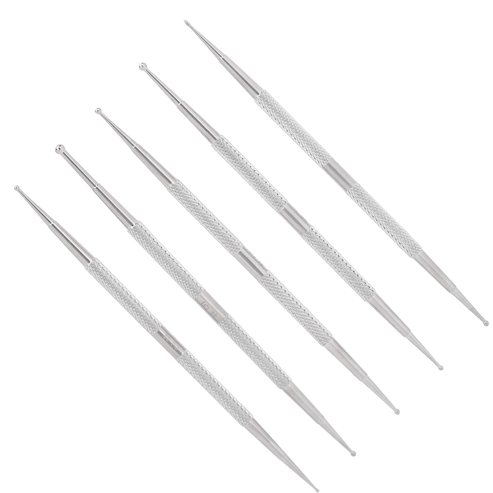 5pcs Double Head Nail Art Dotting Pen Stainless Steel Nail Painting Pen DIY Deco