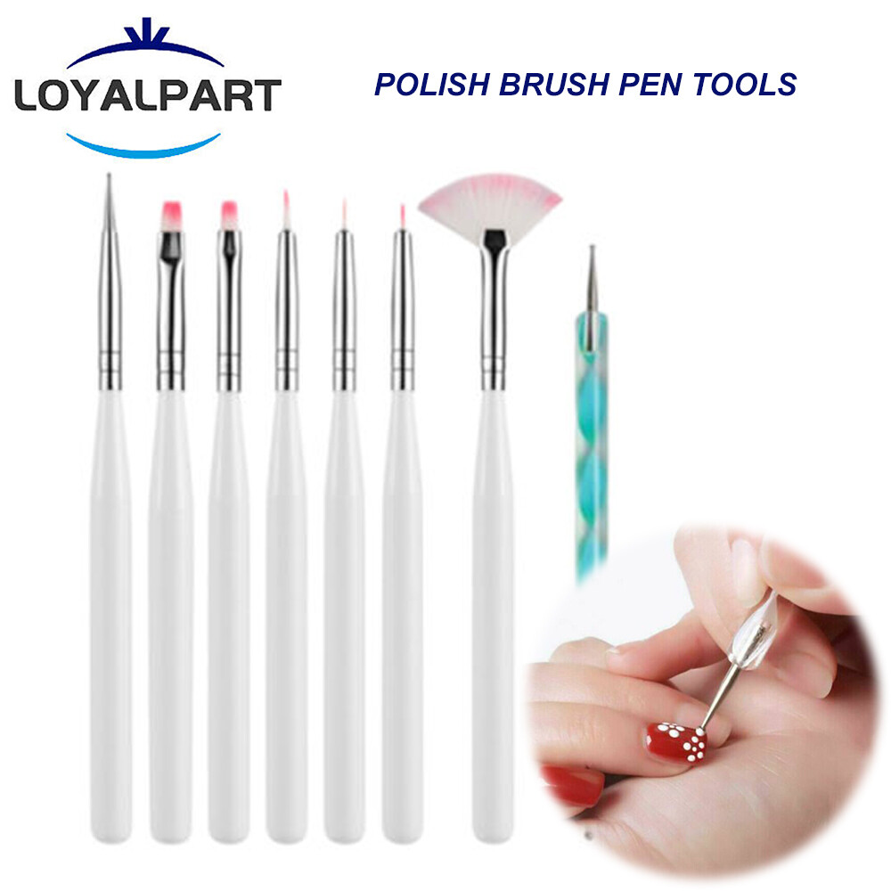 8 PCS Nail Art Design Dotting Painting Drawing Polish Brush Pen Tools Acrylic US
