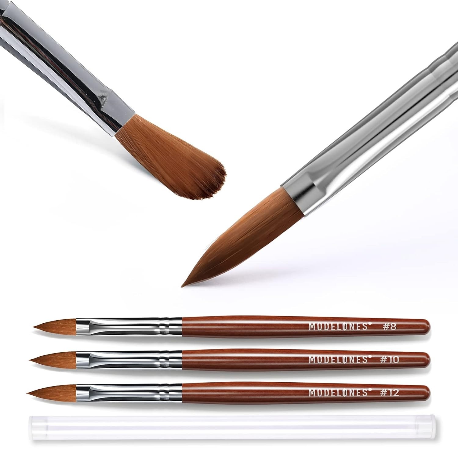 Kolinsky Acrylic Nail Brush Set (Size 8/10/12) – Elegant Gel Polish Art Tools