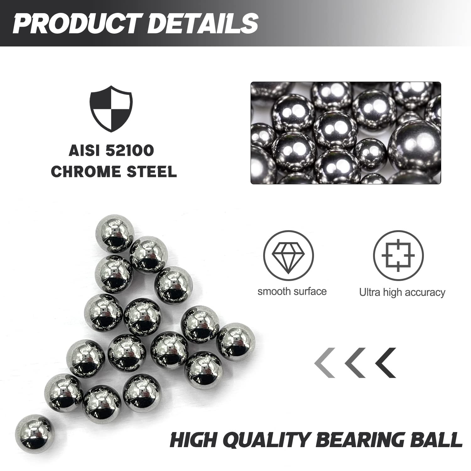 50 PCS 10mm Precision Solid Carbon Steel Ball Bearings Loose Balls Core