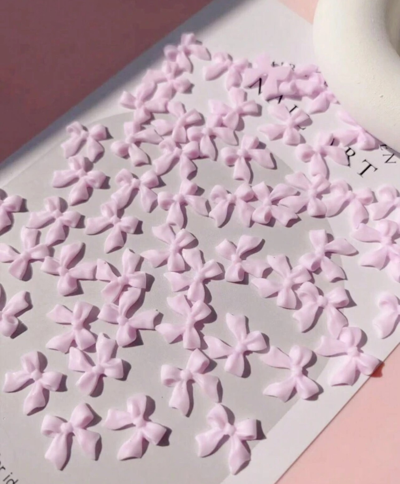 20PCS 3D Bow Cute Nail Art Decorations Accessories Charms white pink blue black