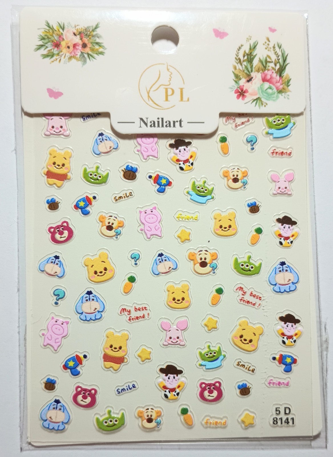 5D Embossed Art Nails Face Phone Stickers Women Girls Nail Art Decoration DIY