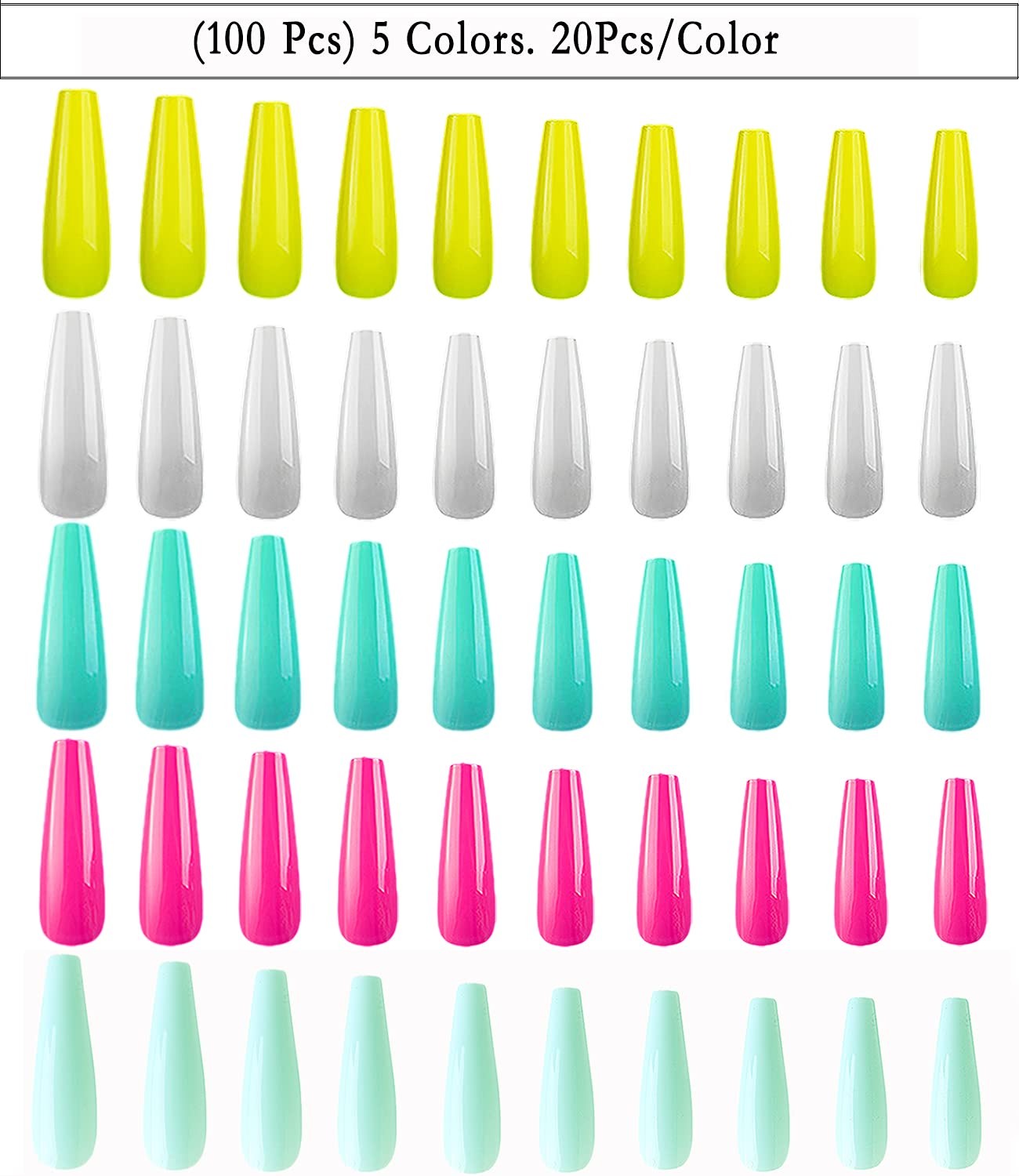 Colorful Long Coffin False Nails Ballerina Fake Nail Candy Press On Nail Acry…