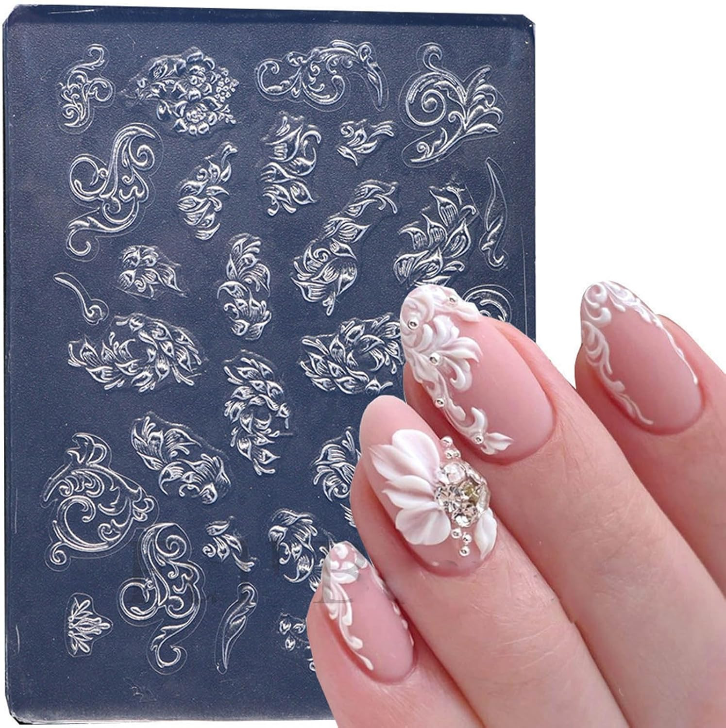 Nail Art Mold for DIY Nail Art Decorations – Silicone Templates – Reusable & Lig