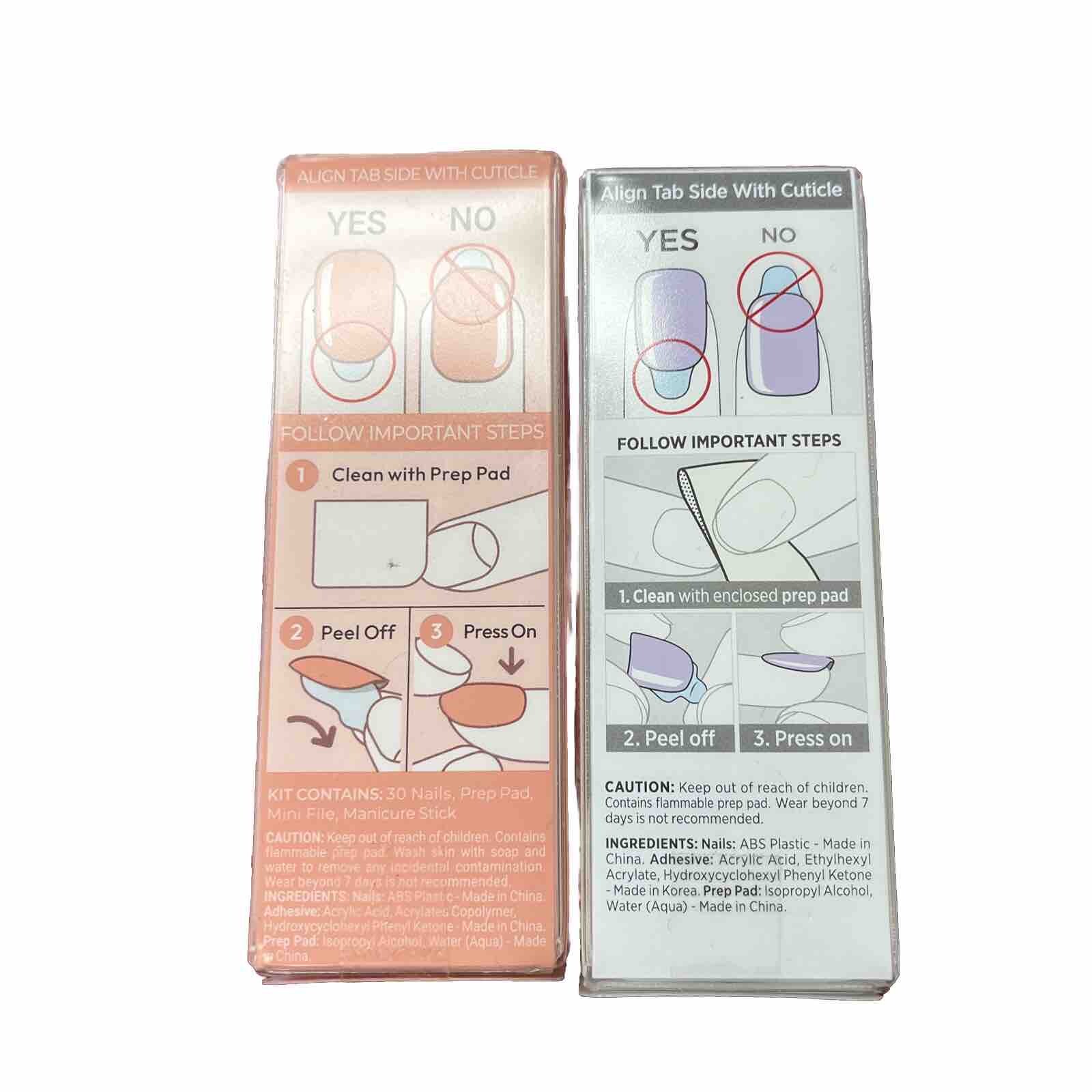Kiss imPress Pure Fit 83746 And 91393 Both Packs As Shown 30 Nails Each