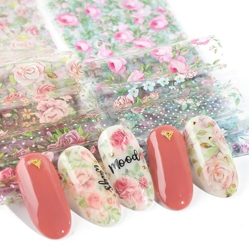Flower Nail Foil Nail Design Stickers Decals Lace Nail Art Flowers Holographic