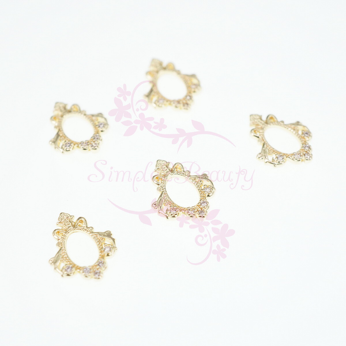 10 Nail Art Manicure Charms Jewelry Lace Mirror Frame Design Clear Zircon Decor