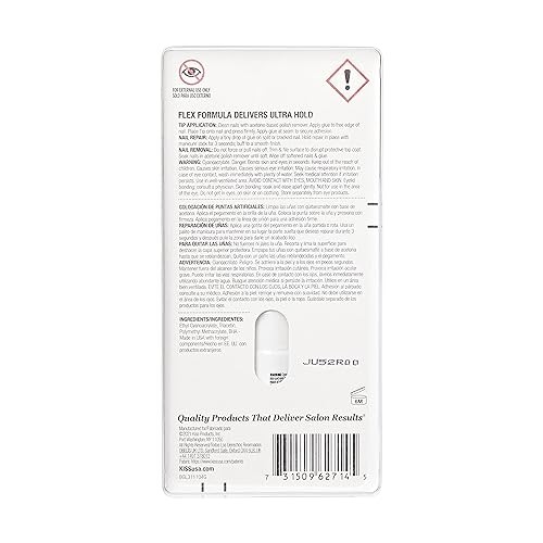 KISS PowerFlex Nail Glue Strong Hold Precision Application 0.10 Oz Pack of 1