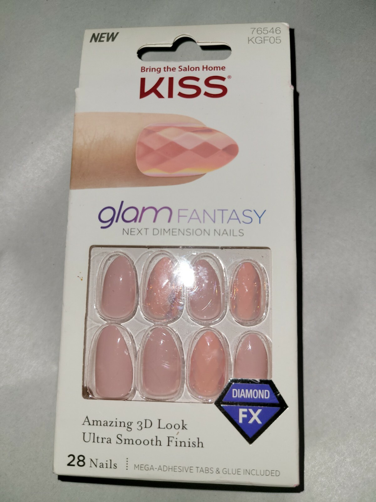 Kiss Glam Fantasy NEXT Dimension Diamond FX Nails Pink 76546