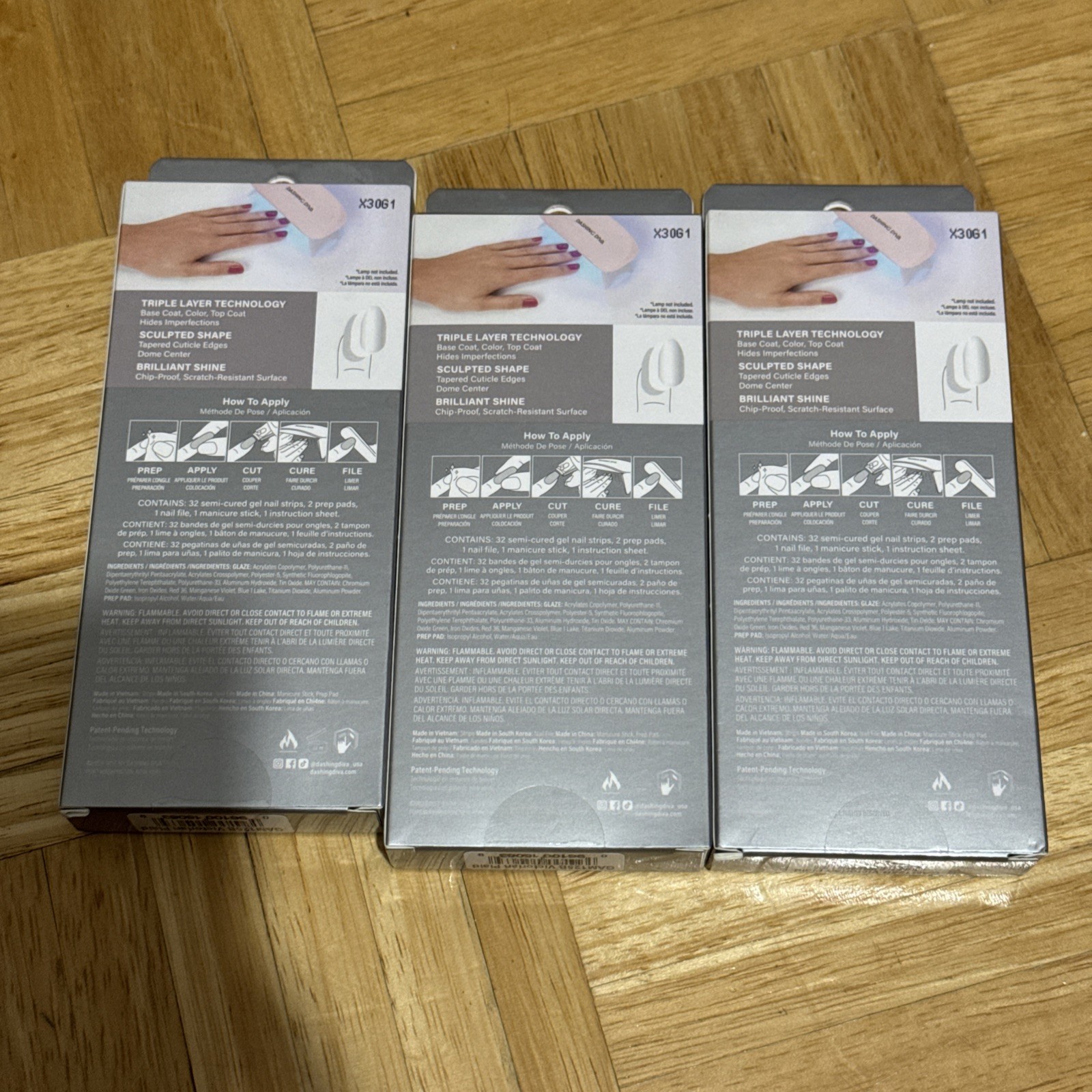 3x Dashing Diva Glaze Semi-Cured Gel Nail Strips – Victorian Plaid
