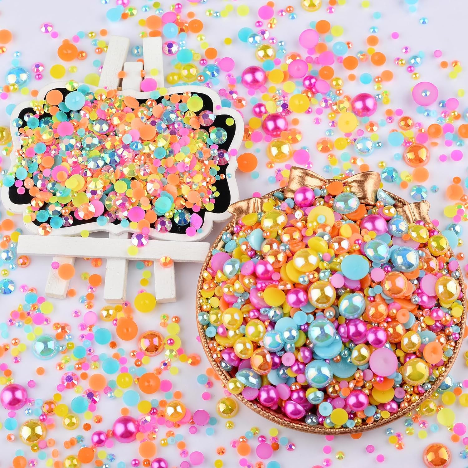 3900+ Pcs Rhinestones and Pearls Kit, 2-10Mm Flatback Gems for Nail Art, Tumbler