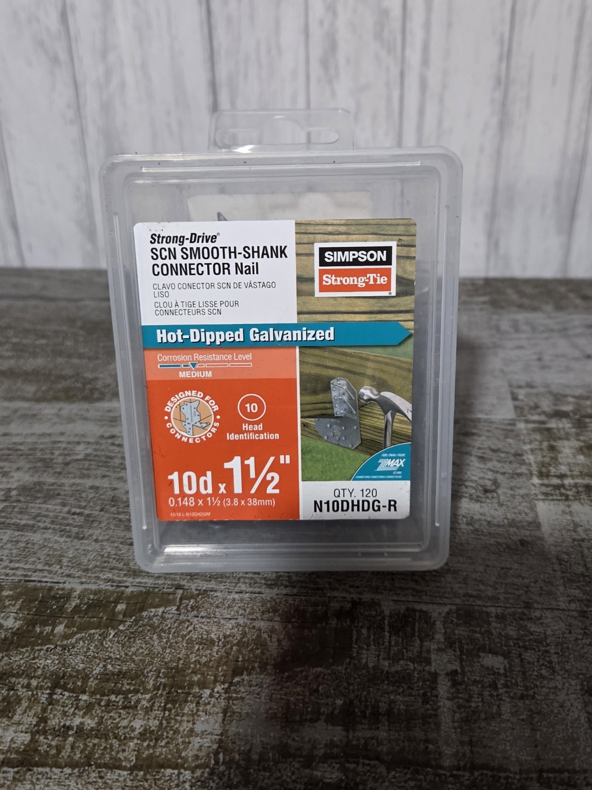 Simpson Strong-Tie N10DHDG-R Hot Dip Galvanized Smooth Head Connector Nail 9 ga.