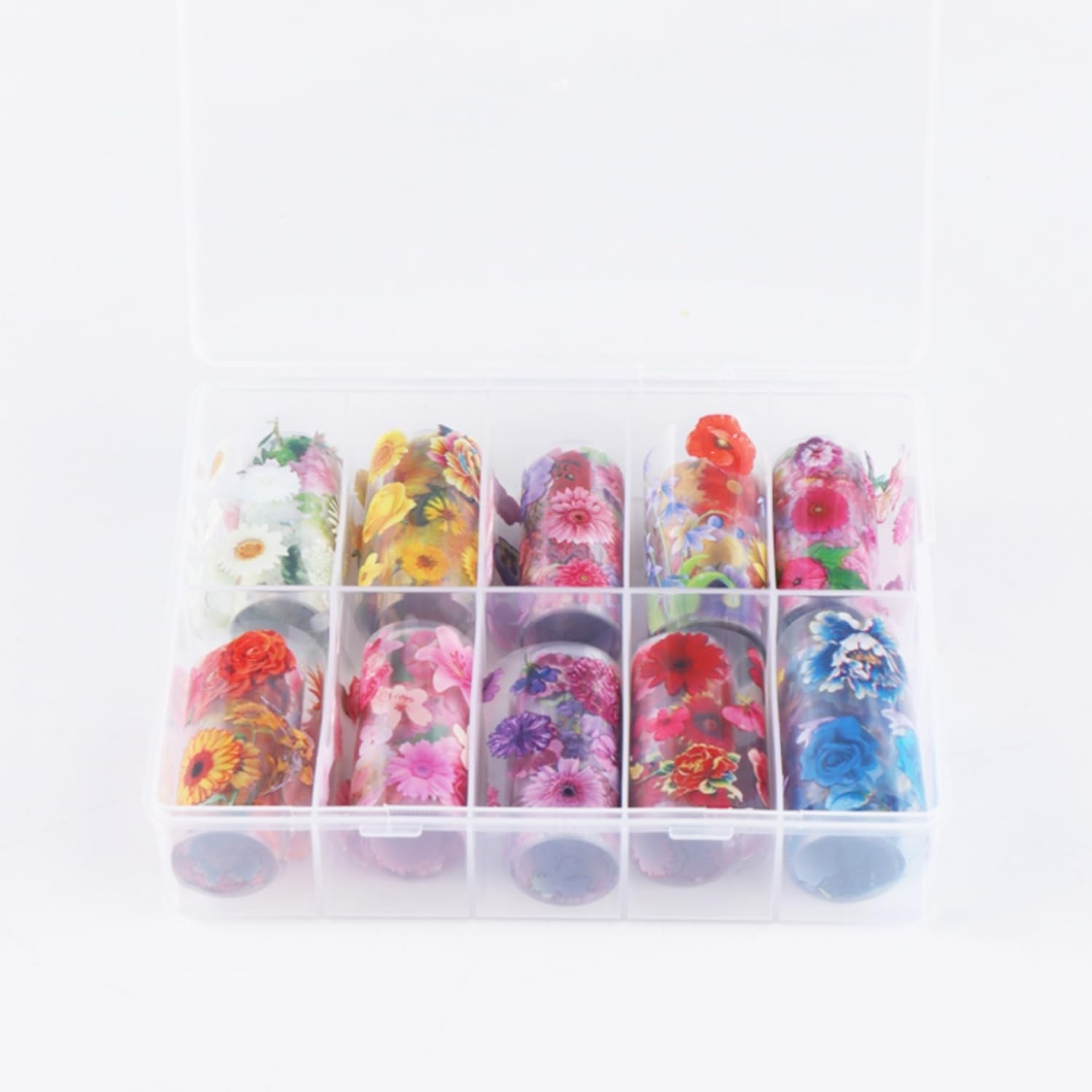 Floral Nail Art Transfer Foil Stickers 10 Rolls Spring Summer Theme Nail Foil…