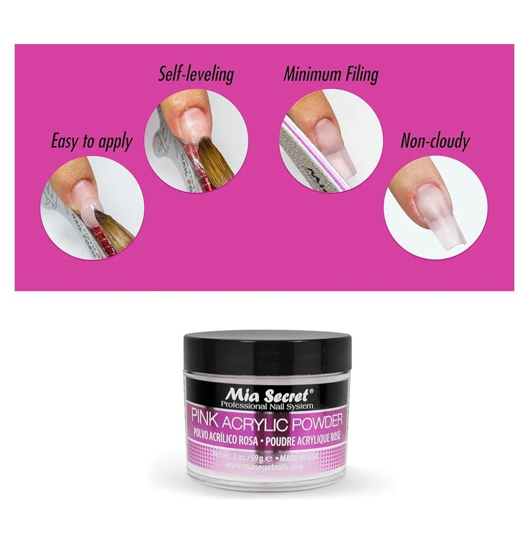 Mia Secret Acrylic Nail Powder Professional Nail System Size: 2 oz – Pink