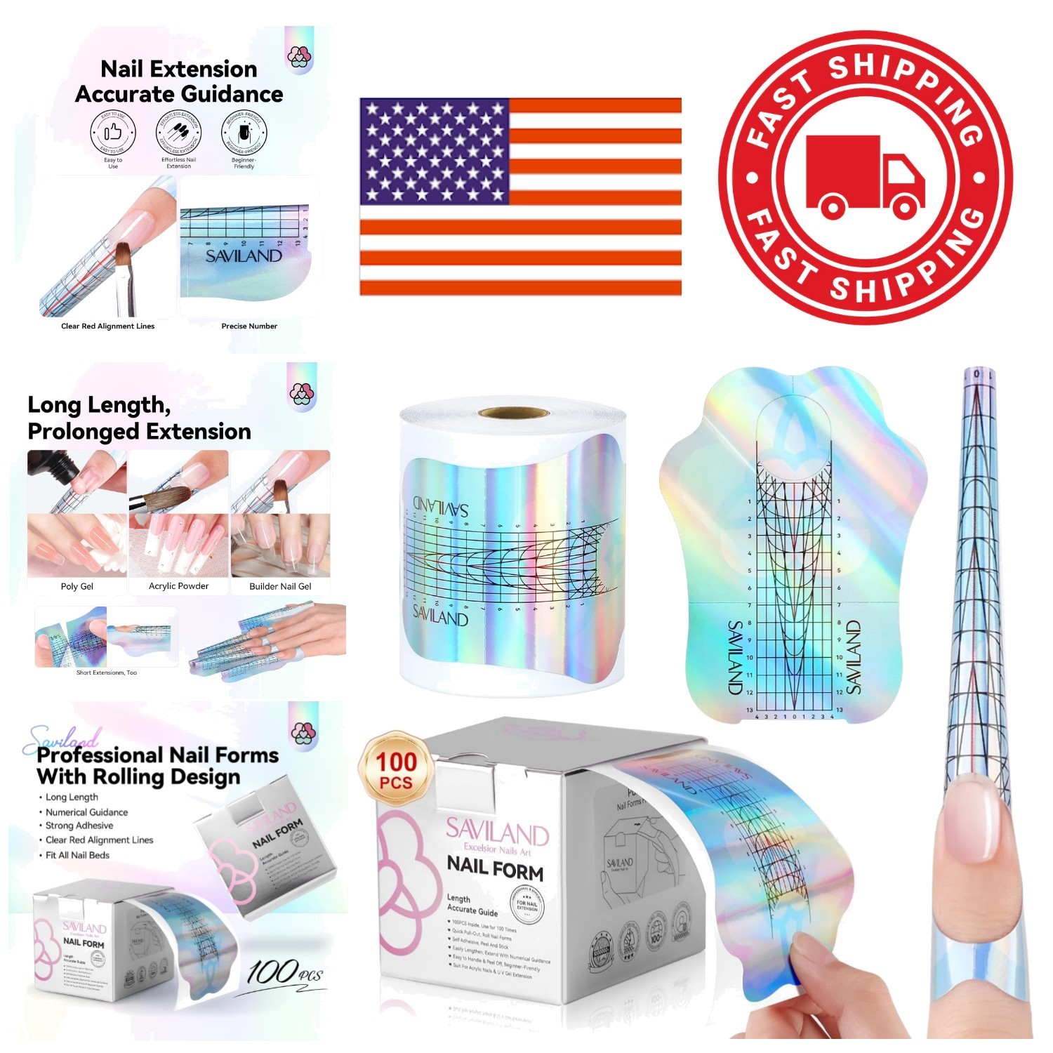 High Quality Long Length Nail Forms Self Adhesive for Professional Results