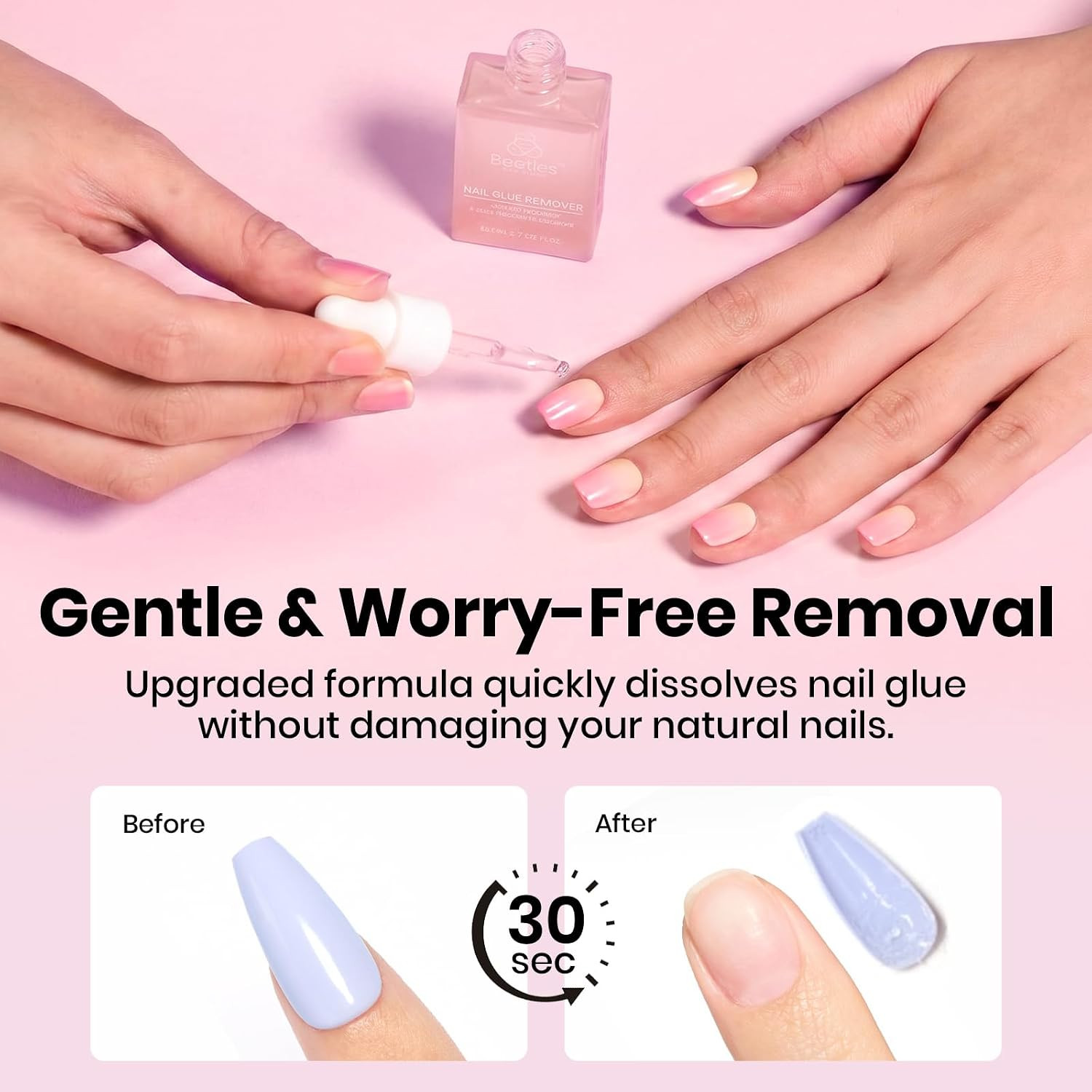 Gel Nail Kit Flat-X, Square Short, 320Pcs 16 Sizes Nail Tips | 20G Nail Glue Han