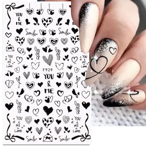 Valentine’s Day Nail Art Stickers Heart Nail Stickers 3D Self-Adhesive