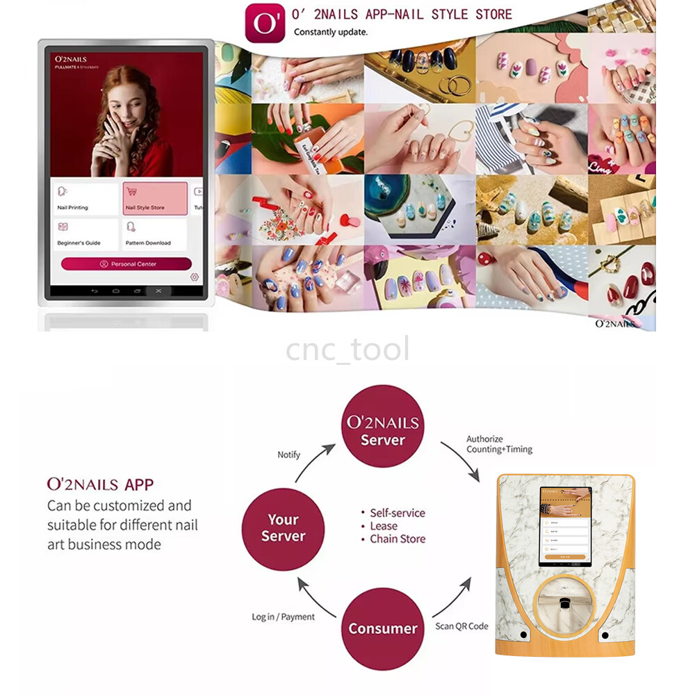 V12 Desktop Nail Printer Touch Screen 3D Nail Art Printer Machine APP