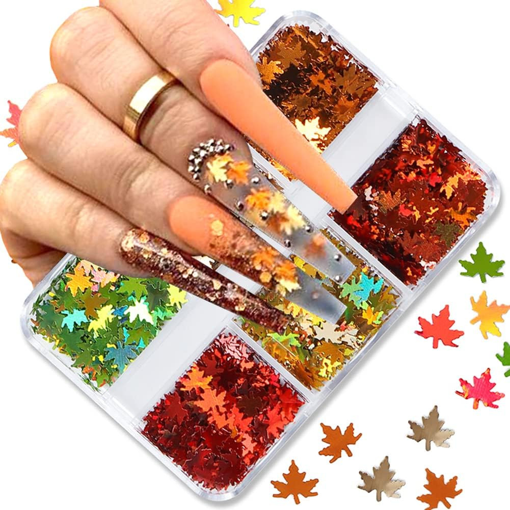 12Grids Nail Art Aurora Abalone Shell Flakes, Shiny Irregular Sea Shell 3D Charm