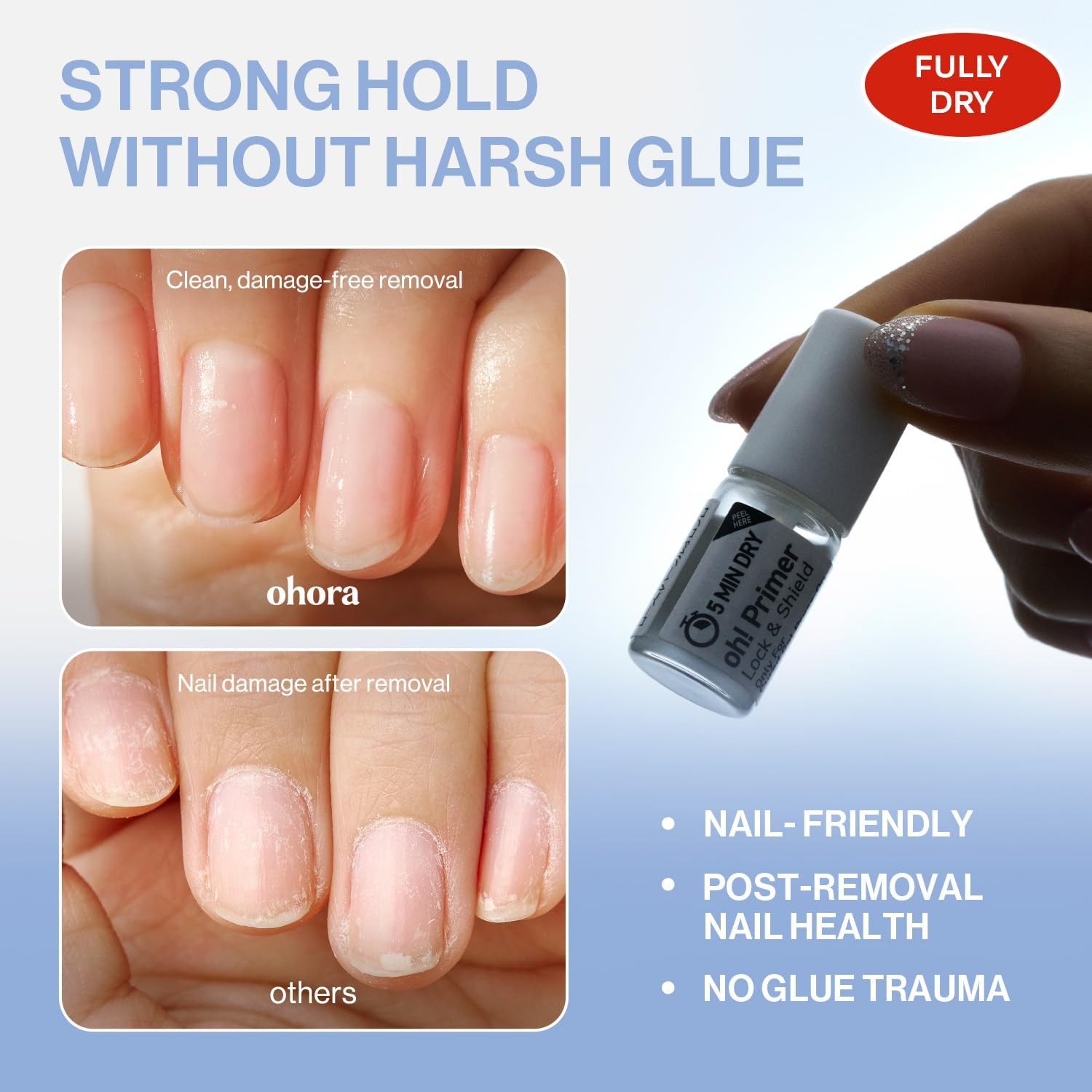 ohora Gel Press On Nails (NP Classic Red) | Short Oval, Solid, Red | 100% Rea…