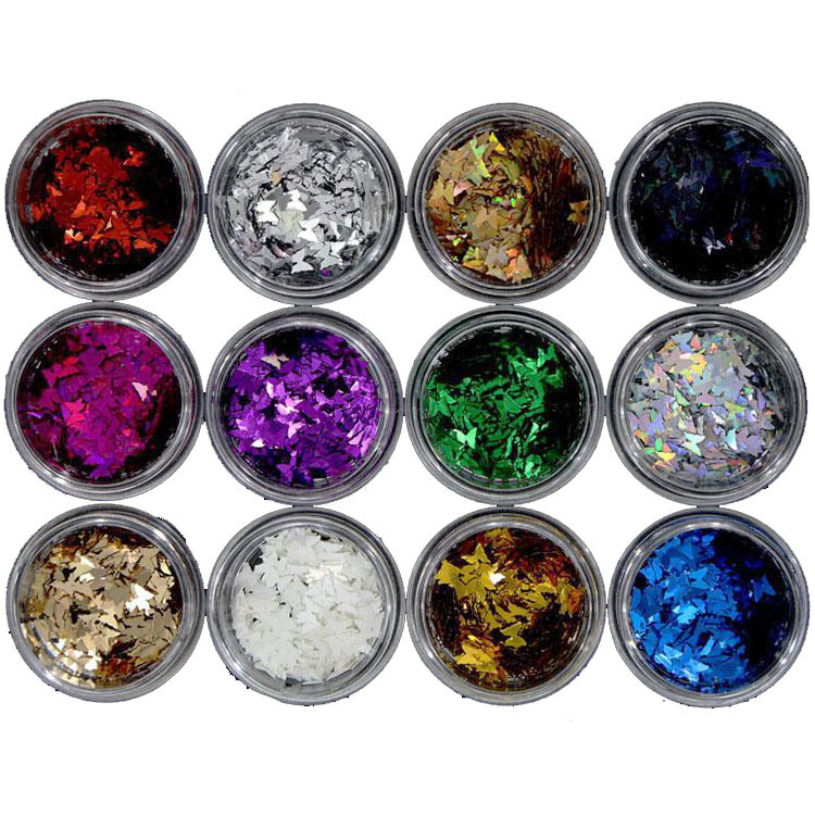 Nail Glitter Holographic Laser Flakes – 12 Colors *Pick Your Design*