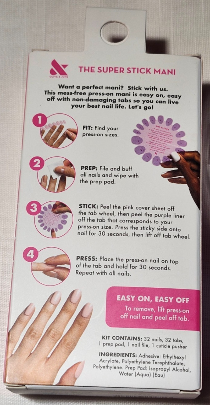 6 Different Press-On Nails Kits – 5 Olive & June and 1 imPRESS (BRAND NEW)