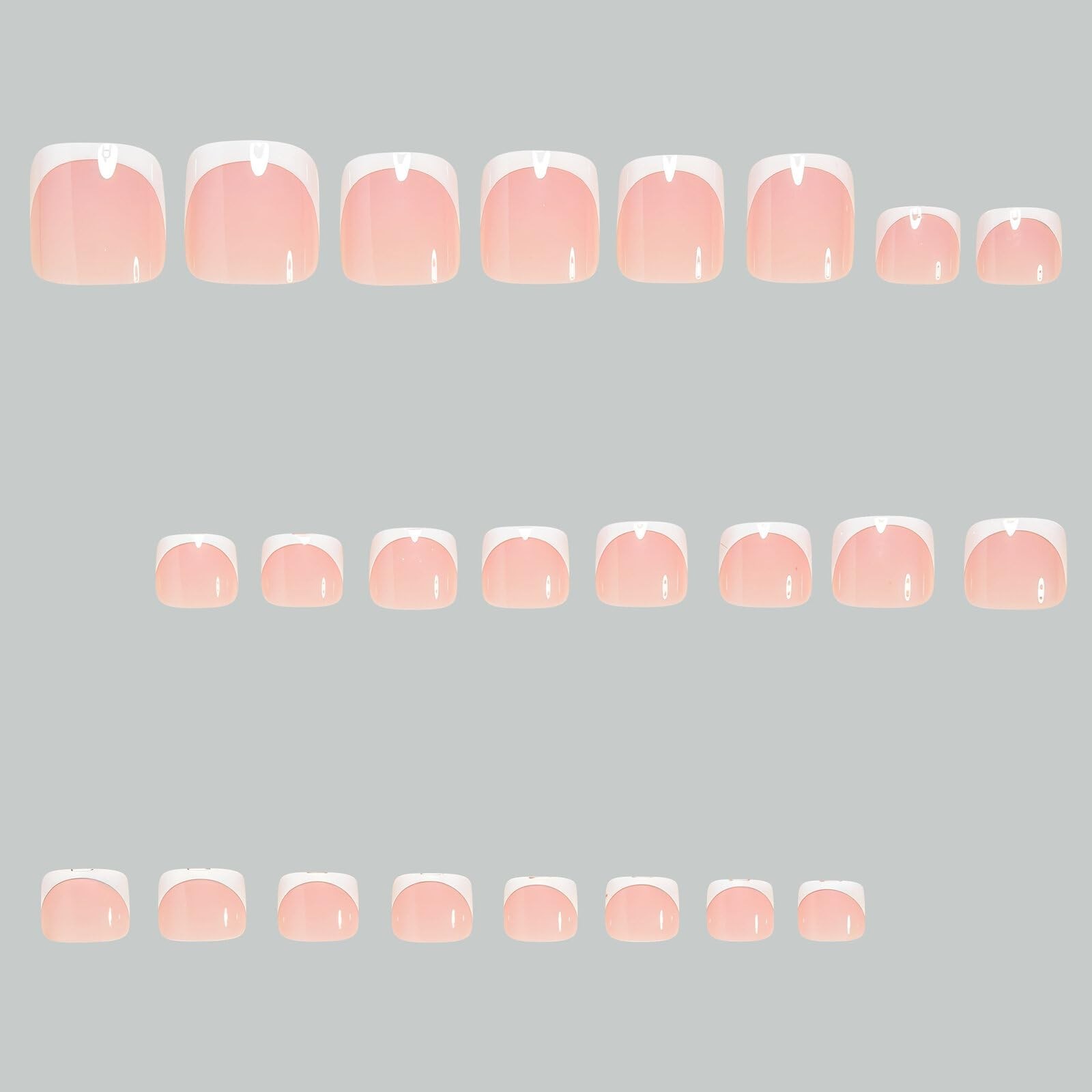 Generic Toenails Nude White French Tip 24 Pcs