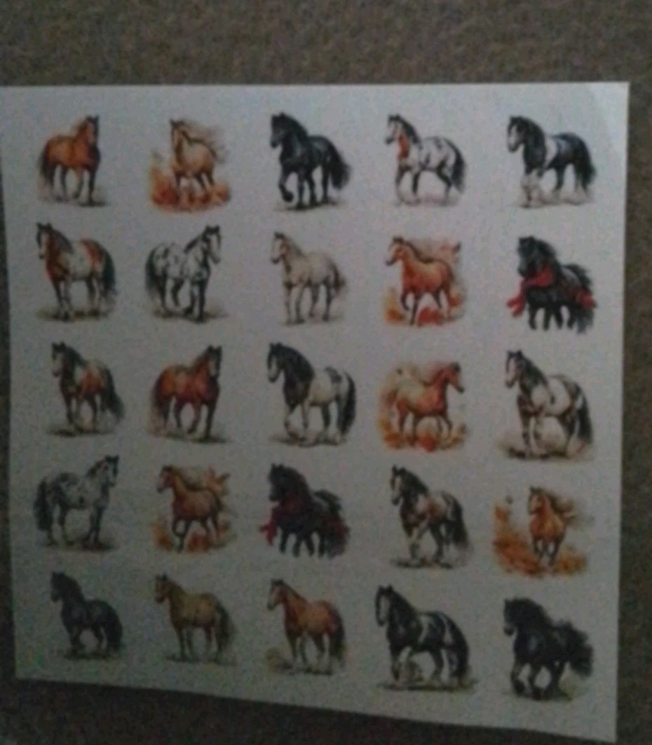 Horses Pretty Nail Art Set Of 50 Colorful- w/ Instructions Easy Waterslide Apply