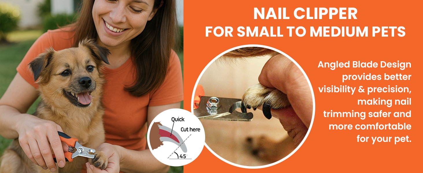 Nail Clipper for Small to Medium Pets, Qui Sensor Safety Guard,