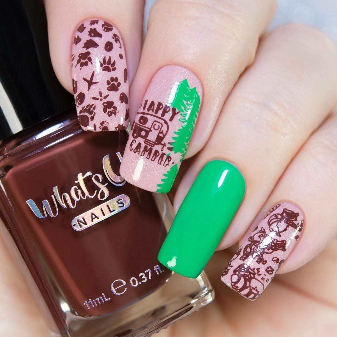 B070 Campfire Stories Stamping Plate For Stamped Nail Art Design