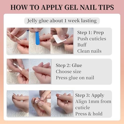 Medium Press on Nails Almond Flower Blue French Tip Blue Gold Flower Style