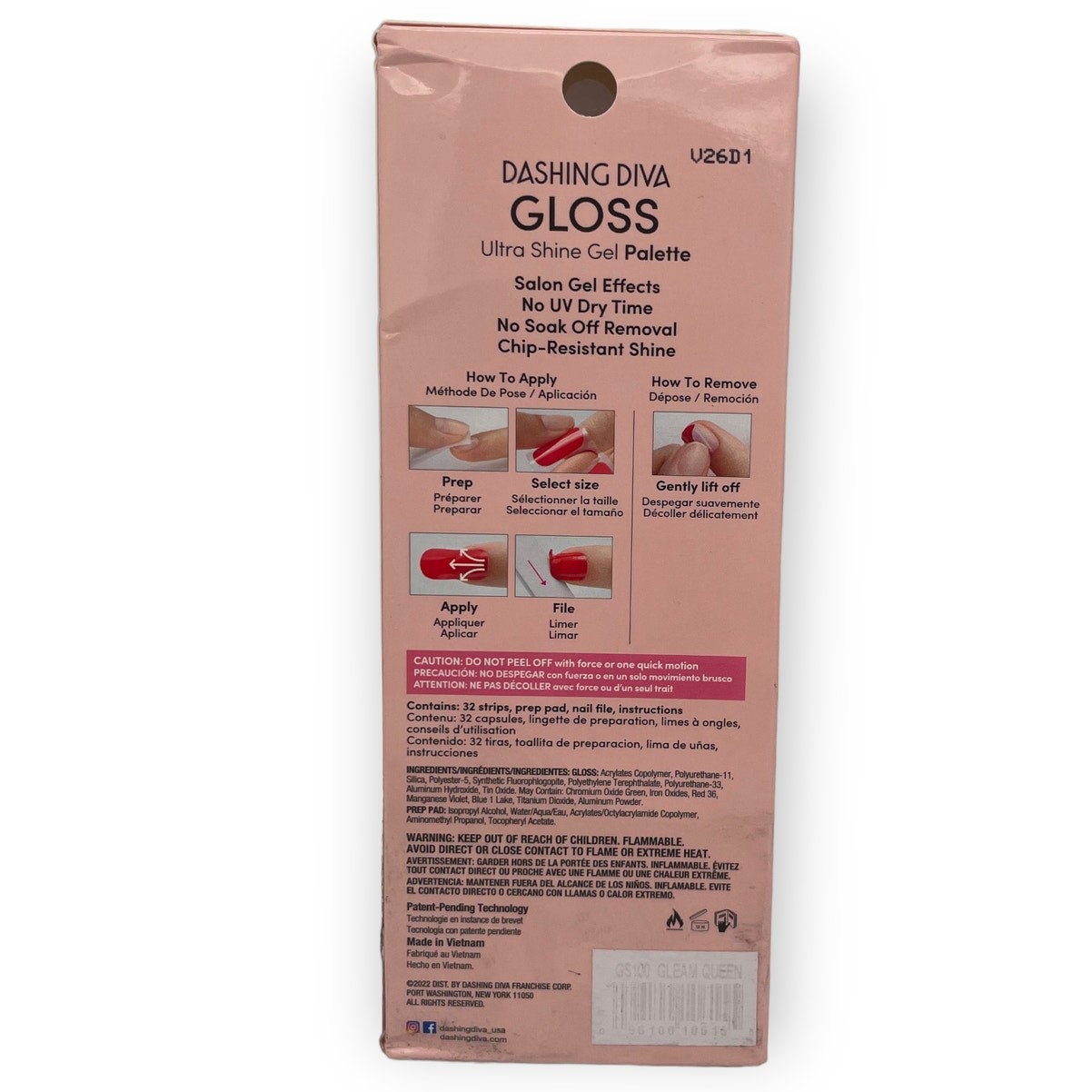 Dashing Diva Gloss Nail Strips, Gleam Queen, Easy-to-Apply & Long-Lasting
