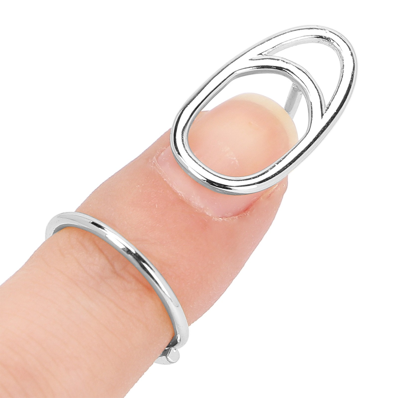 Nail Art Fingernail Rings Unique Women Finger Nail Cover Ring Decoration Jewelry