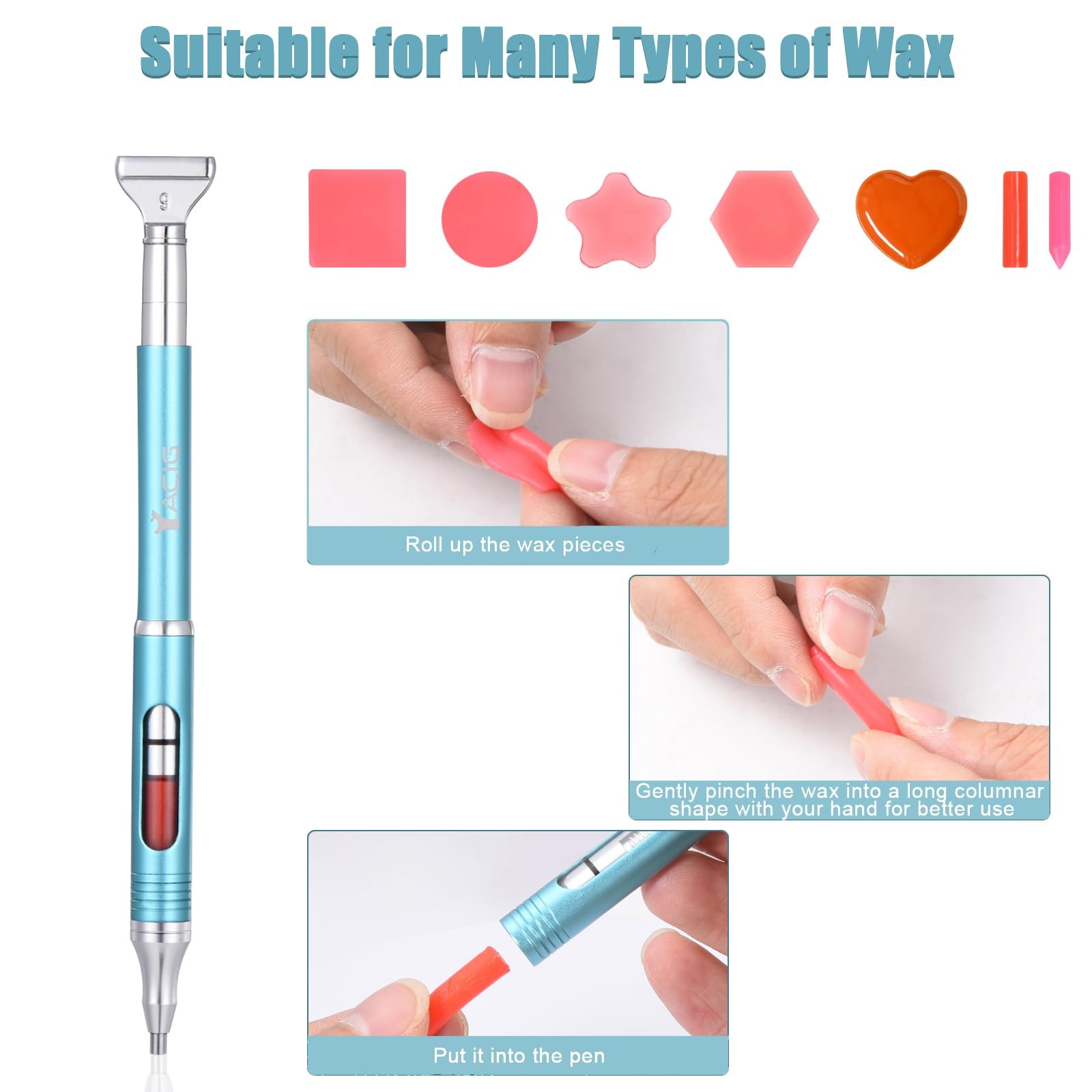 Diamond Art Pen Refillable Wax Pen for Diamond Painting, Metal 5D Diamonds Ar…